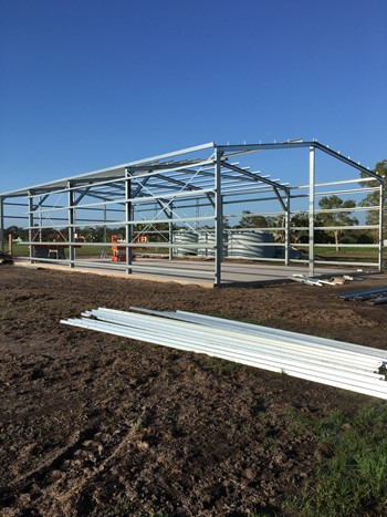 12x24x5 Shed at Frames Stage of Construction
